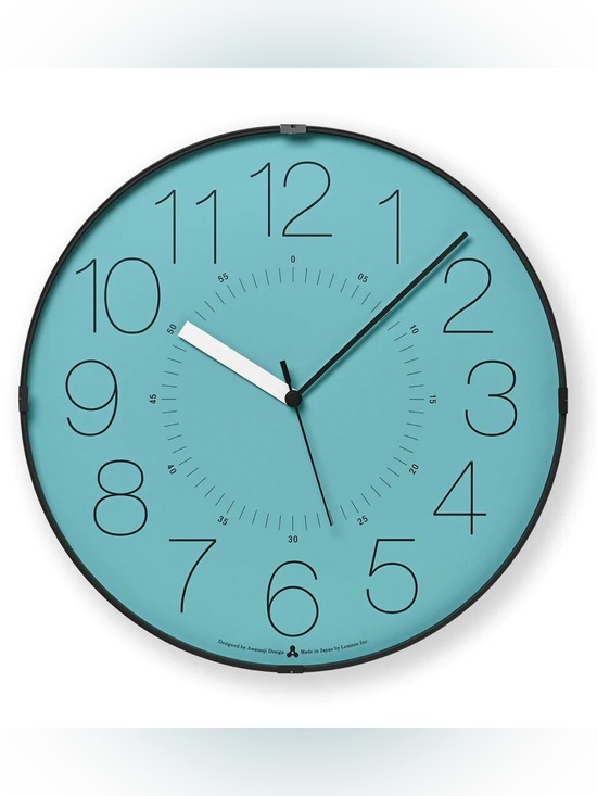 MOMA exclusive Lemnos Cara Awa Wall Clock turquoise made in Japan NWT - Picture 3 of 8